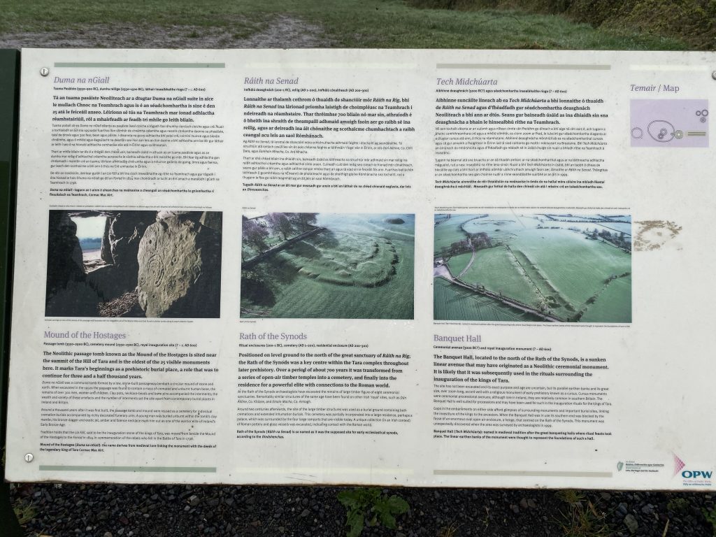 Visitor sign giving background context on the Hill of Tara