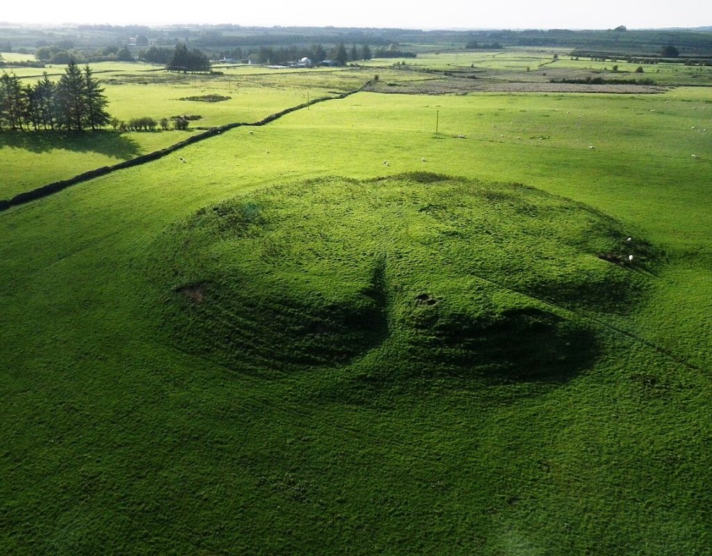 Aerial image of the Rathcroghan mound today
