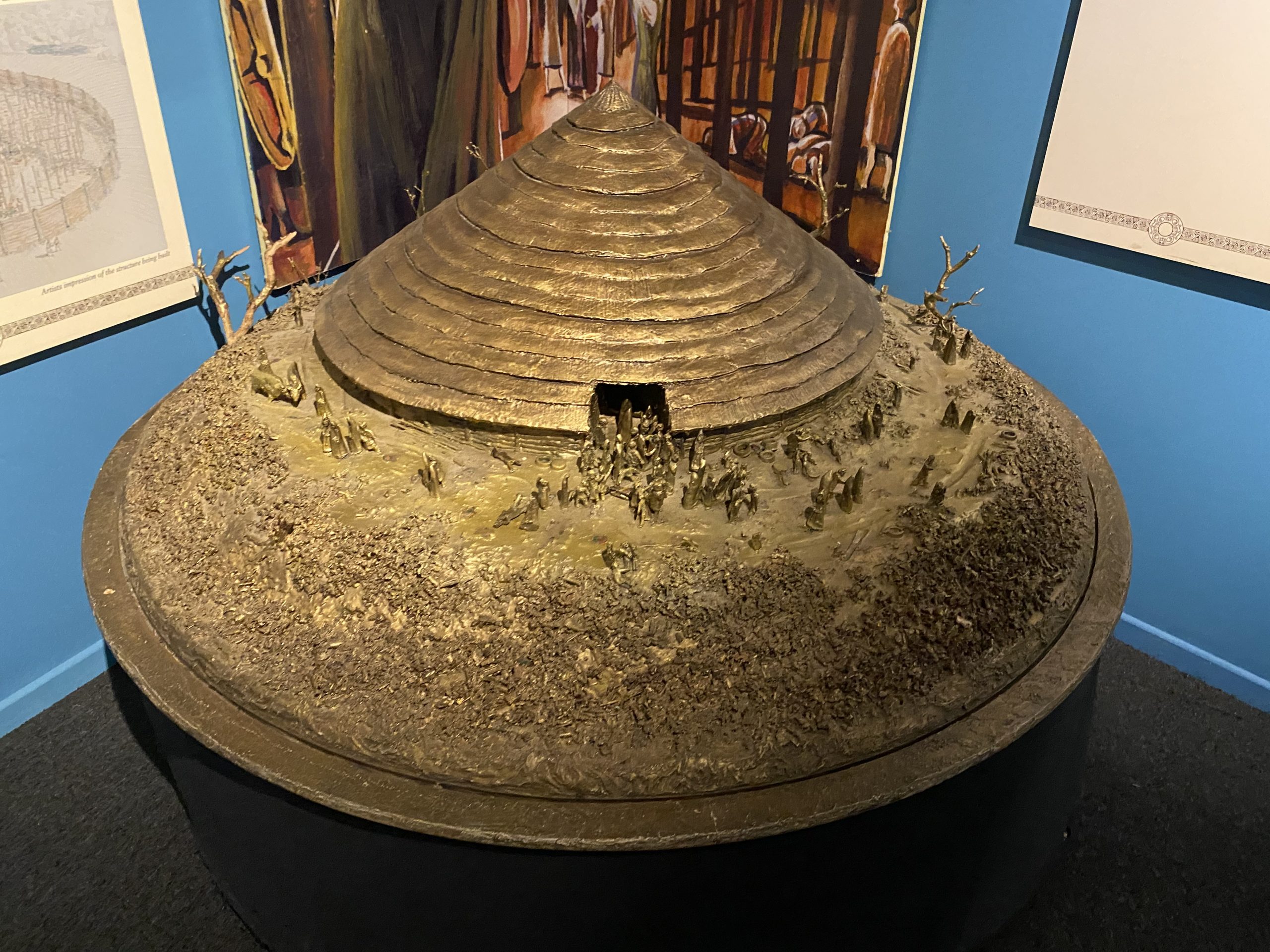 Photograph of a reconstruction of the Navan Fort temple as shown as the Visitor Centre