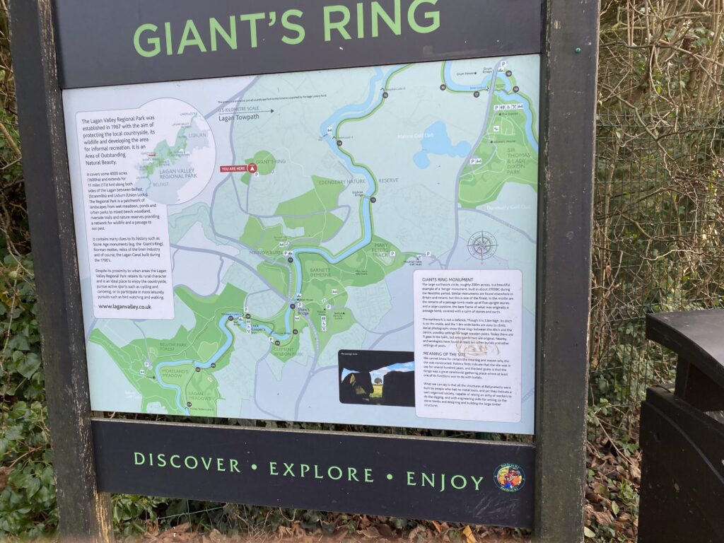 Information Panel at the Neolithic Henge -Giant's Ring, Belfast