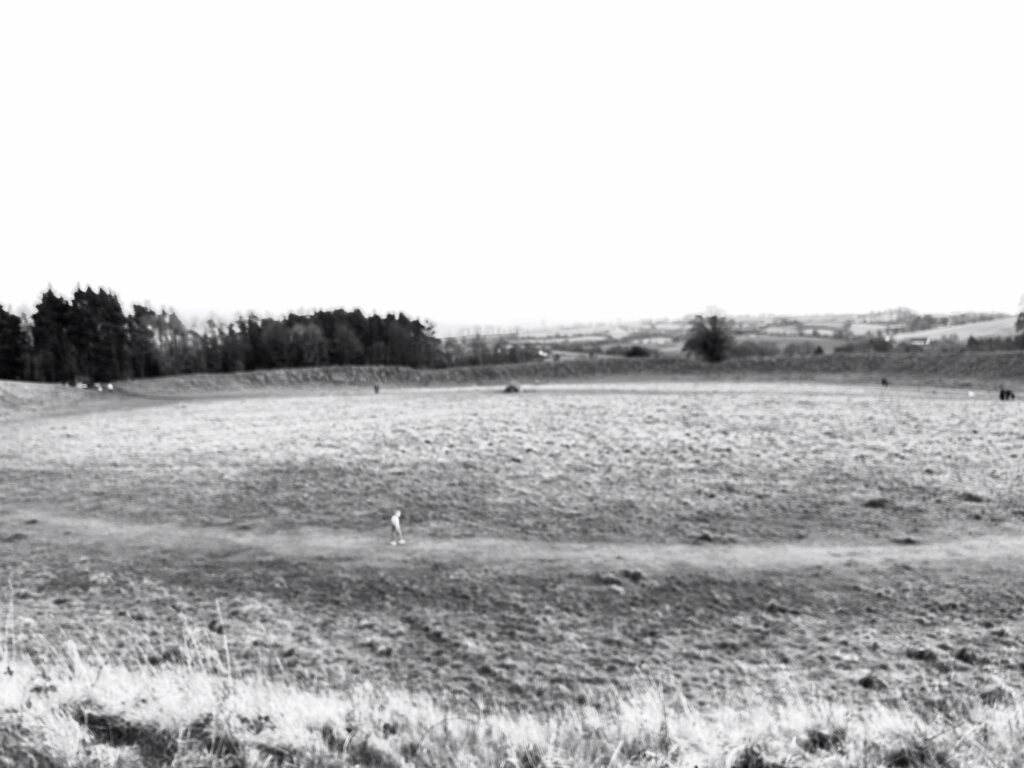 Panoramic photograph of the neolithic henge - Giant's Ring - Belfast, taken by Daniel Kirkpatrick