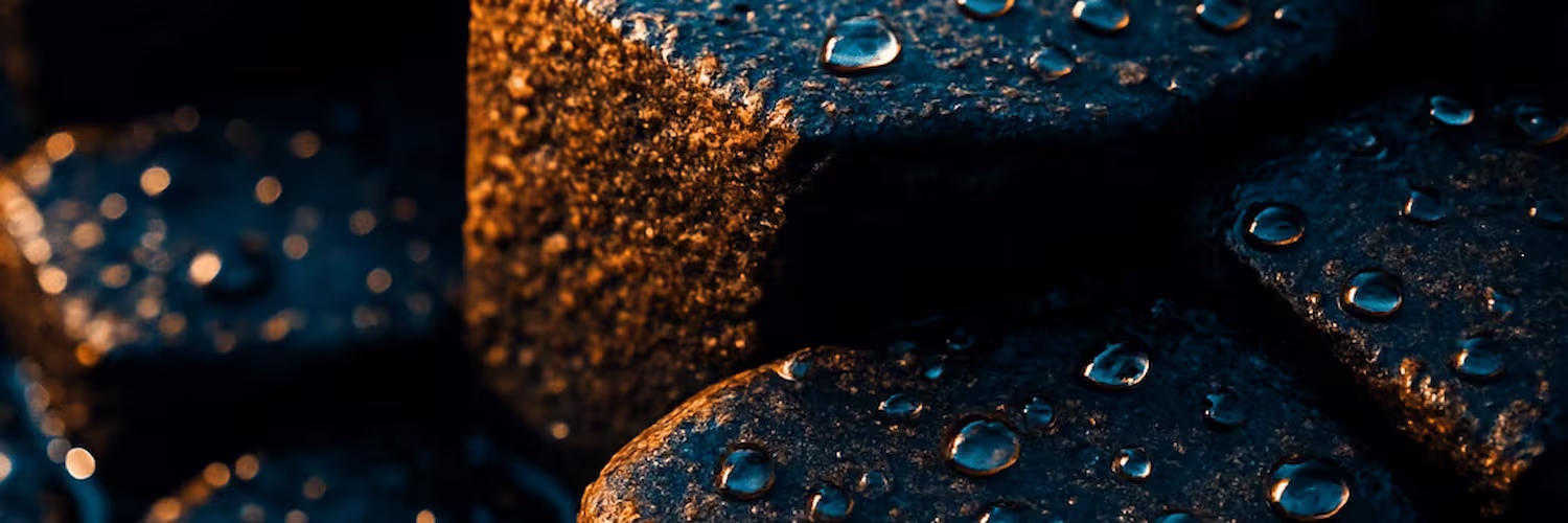 Macro image of the stones at the Giant's Causeway