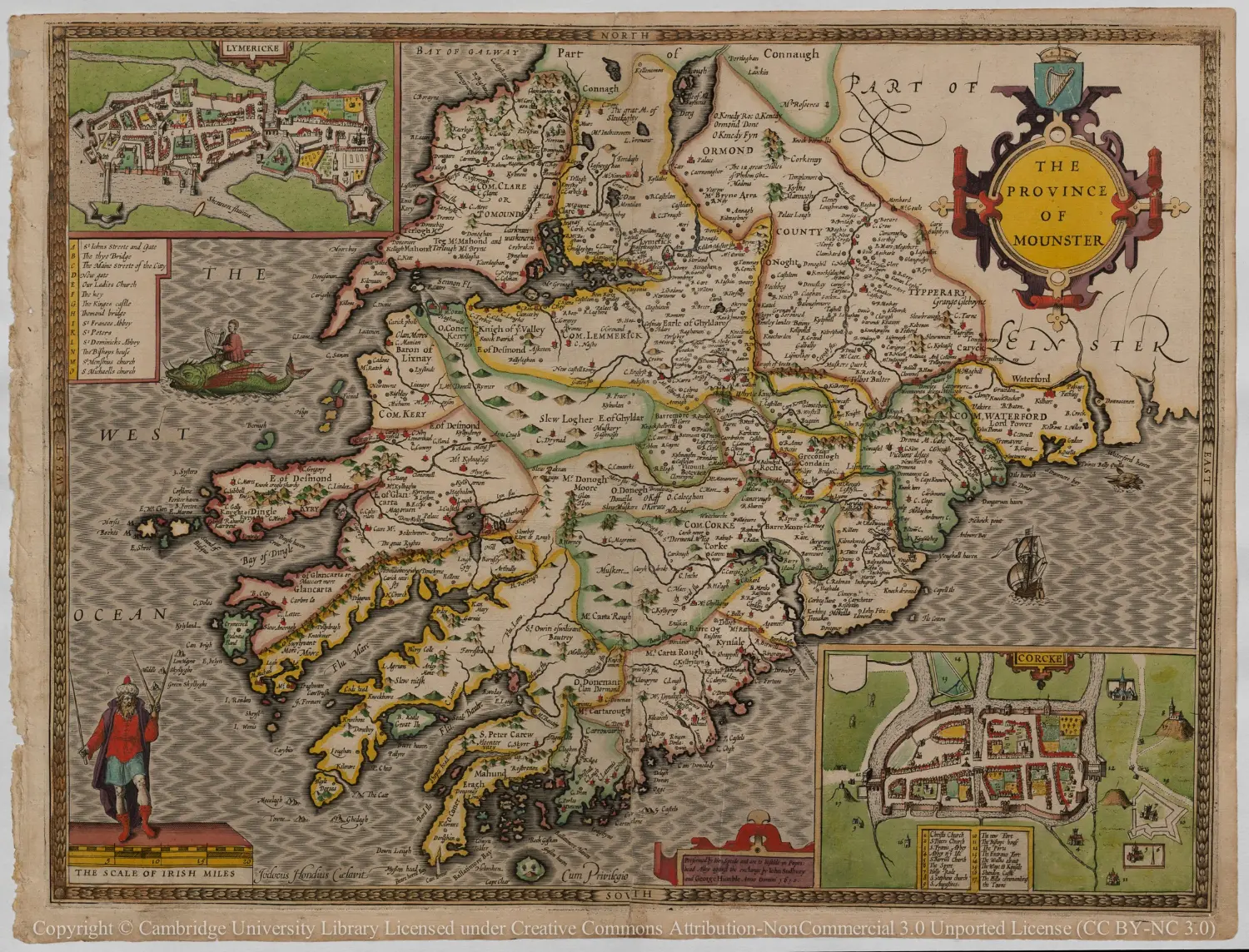 17th century Map of Munster produced by the famed cartography John Speed