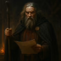 Artistic representation of an Irish Brehon