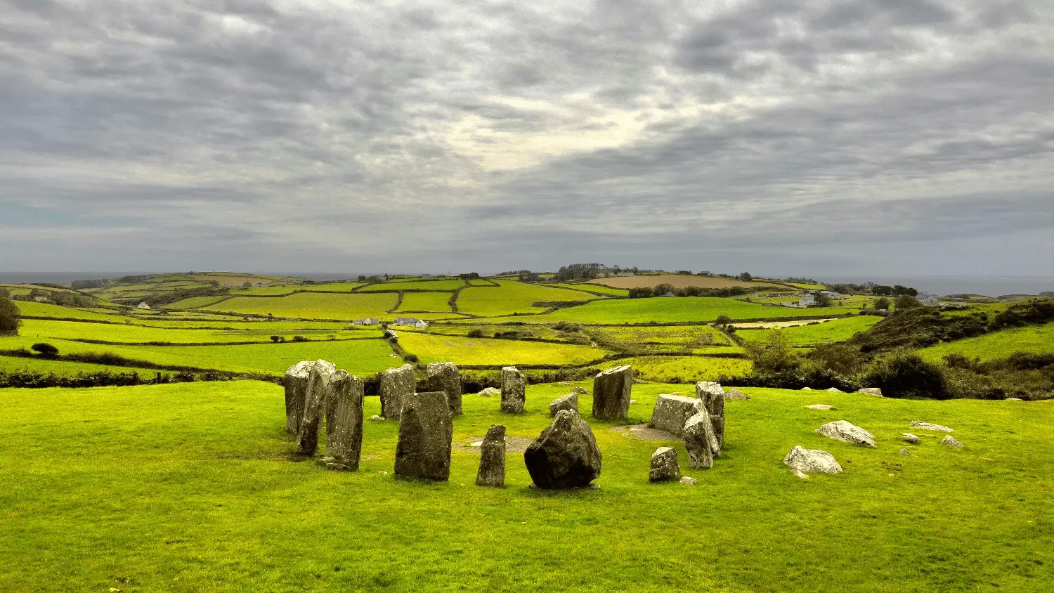 Irish megalith Drombeg stone circle in Ireland