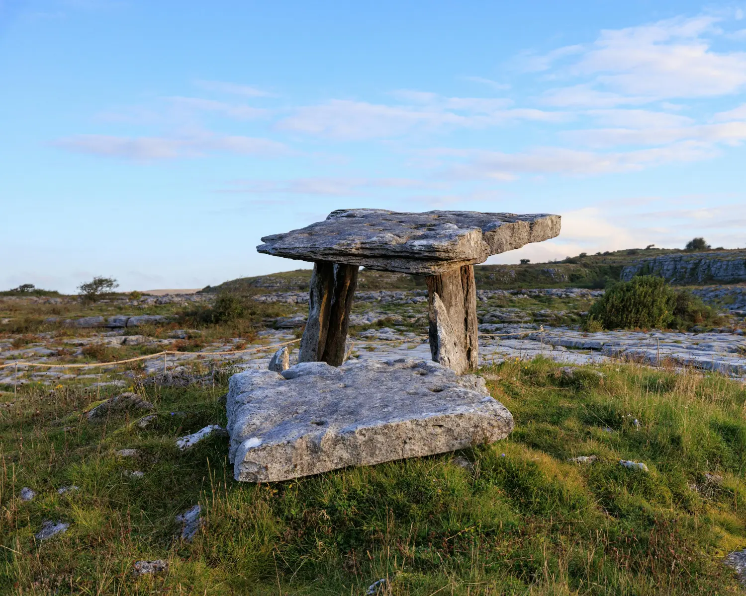 Poulnabrone Dolmen which is a clear example of one of the types of Irish Megaliths