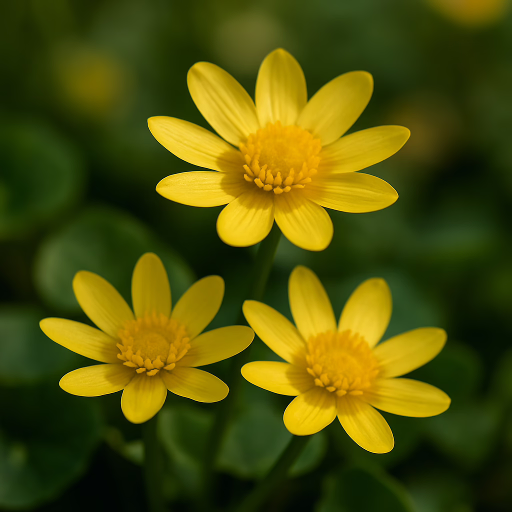 Macro image of yellow spring flowers symbolising the ancient celtic festival of Imbolc