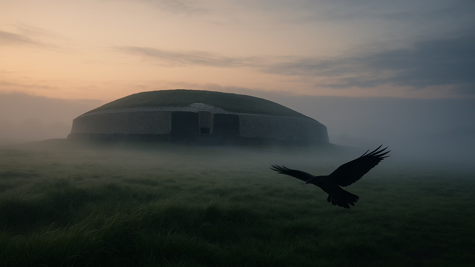 Artistic reconstruction of Newgrange, associated with many of the Irish gods