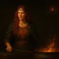 Artistic portrayal of the Irish goddess Brigid