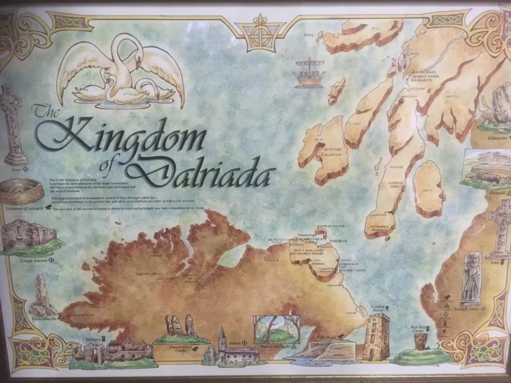 Map of the Kingdom of Dalriada from an information panel