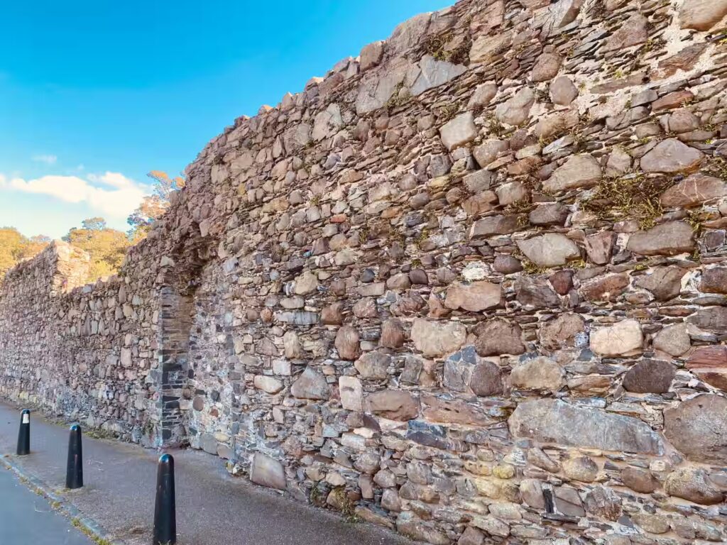 St Malachy's wall at Bangor Abbey in Northern Ireland, early medieval ruin