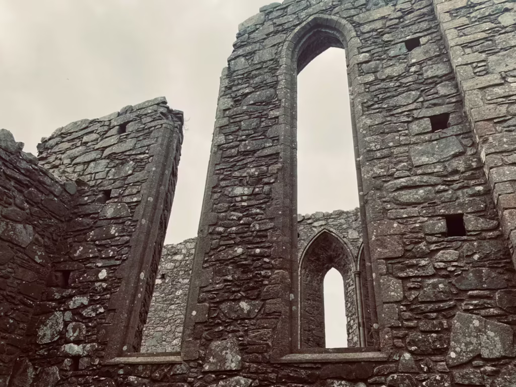 Photograph of the gothic windows of Inch Abbey in Northern Ireland taken by Daniel Kirkpatrick