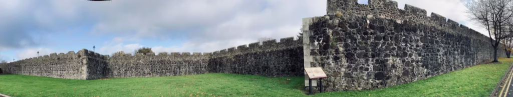Panoramic photograph of the medieval walls of Carrickfergus Town taken by Daniel Kirkpatrick