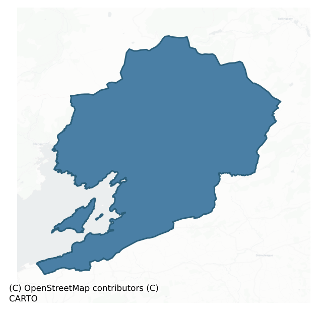 Detailed boundary map of BANTRY barony, CORK
