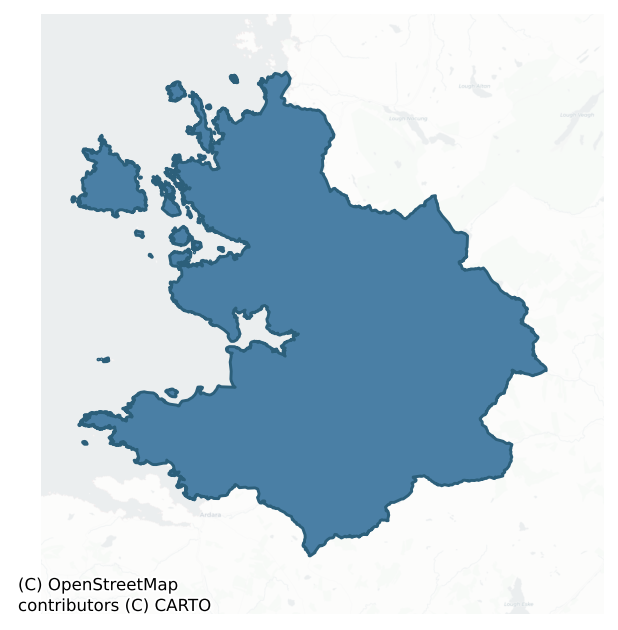 Detailed boundary map of BOYLAGH barony, DONEGAL