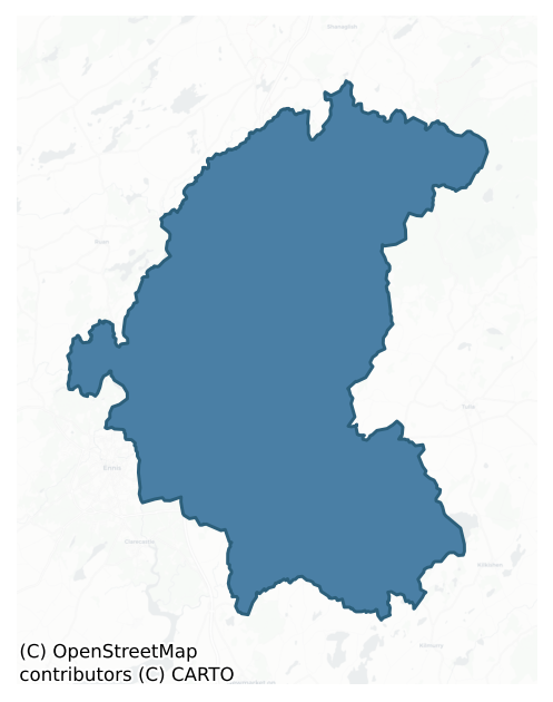 Detailed boundary map of BUNRATTY UPPER barony, CLARE