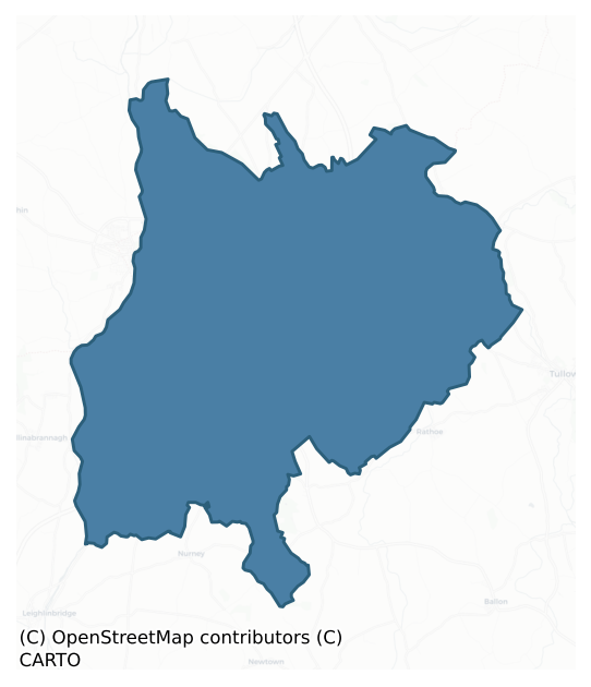 Detailed boundary map of CARLOW barony, CARLOW