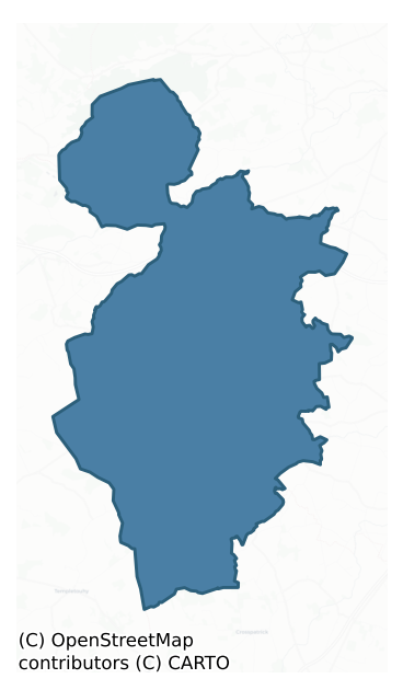 Detailed boundary map of CLANDONAGH barony, LAOIS