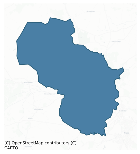 Detailed boundary map of CLANE barony, KILDARE