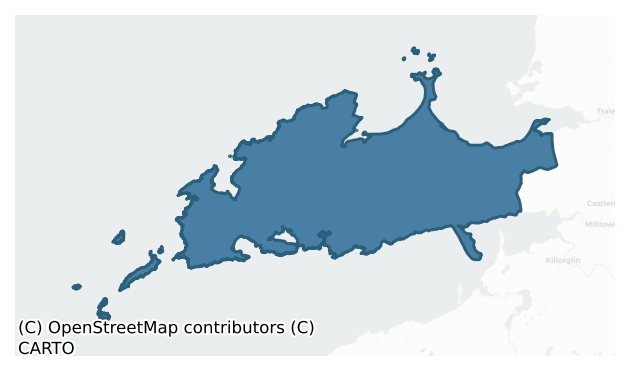 Detailed boundary map of CORKAGUINY barony, KERRY