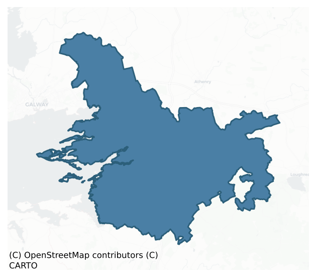 Detailed boundary map of DUNKELLIN barony, GALWAY