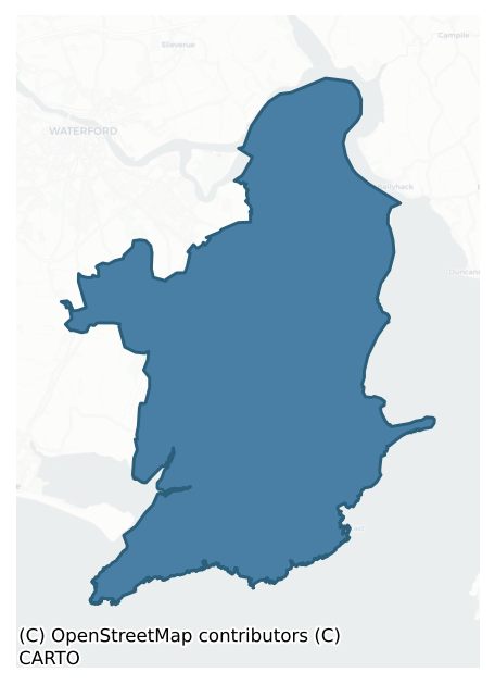 Detailed boundary map of GAULTIERE barony, WATERFORD