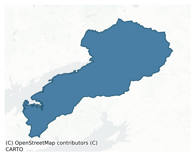 Detailed boundary map of GLANAROUGHT barony, KERRY