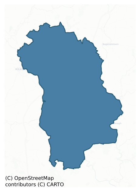 Detailed boundary map of GOWRAN barony, KILKENNY
