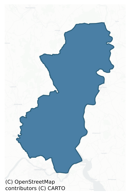 Detailed boundary map of IDA barony, KILKENNY