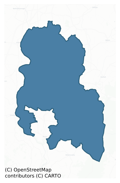Detailed boundary map of IDRONE EAST barony, CARLOW