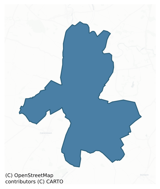 Detailed boundary map of KILCULLEN barony, KILDARE