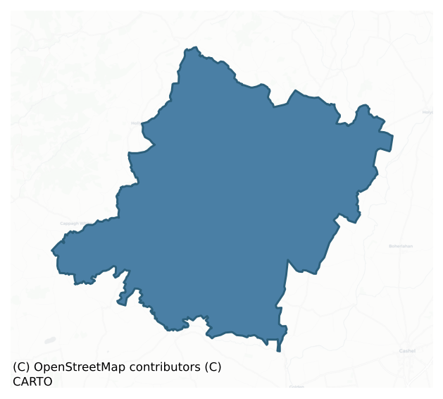 Detailed boundary map of KILNAMANAGH LOWER barony, TIPPERARY