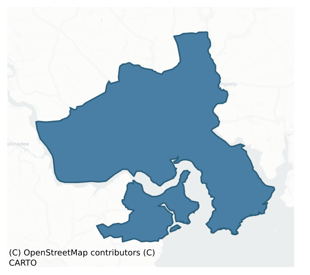 Detailed boundary map of KINSALE barony, CORK