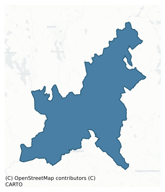 Detailed boundary map of LONGFORD barony, LONGFORD