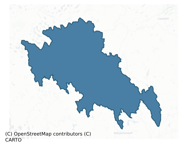 Detailed boundary map of LOUGHTEE UPPER barony, CAVAN