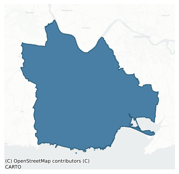 Detailed boundary map of MIDDLETHIRD barony, WATERFORD