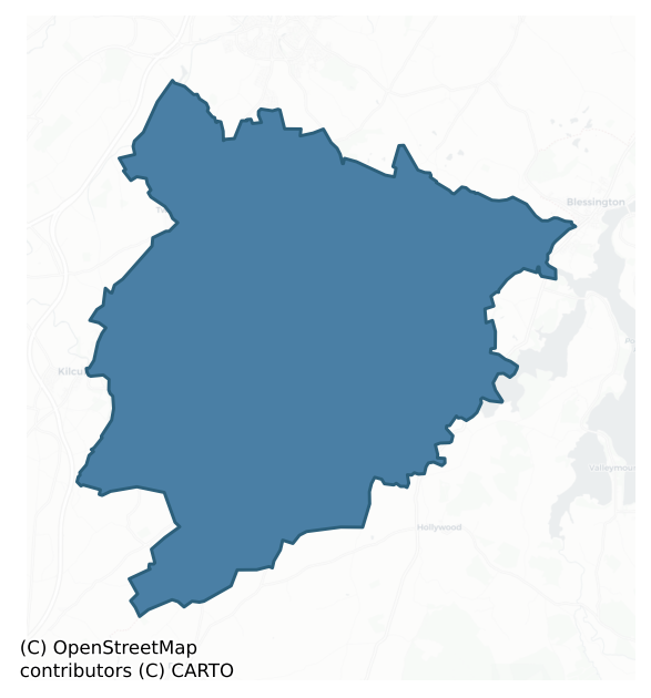 Detailed boundary map of NAAS SOUTH barony, KILDARE