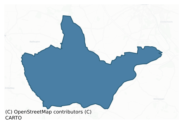 Detailed boundary map of NAVAN UPPER barony, MEATH