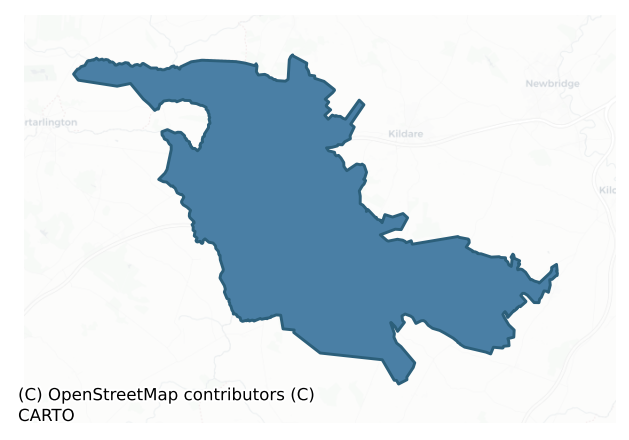 Detailed boundary map of OFFALY WEST barony, KILDARE