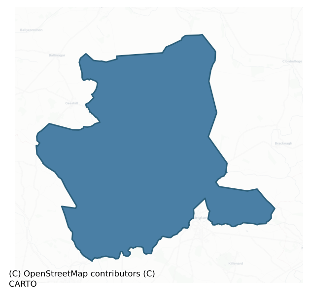 Detailed boundary map of PHILIPSTOWN UPPER barony, OFFALY