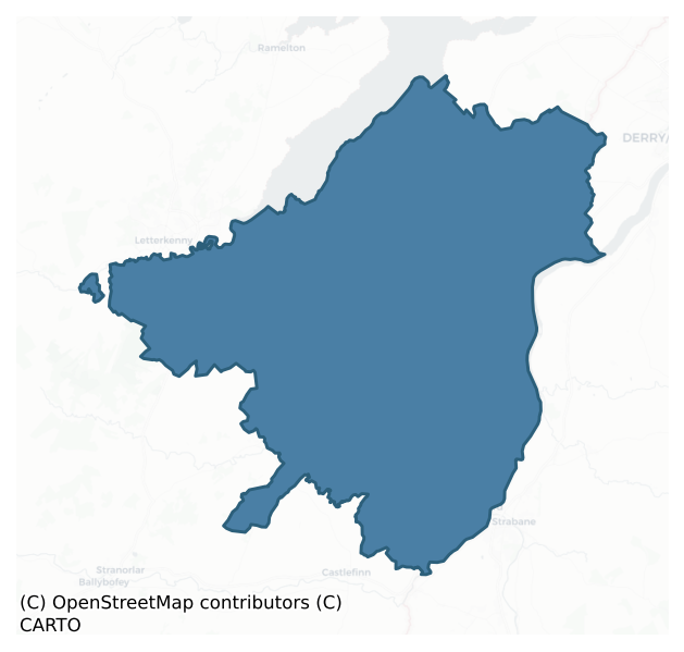 Detailed boundary map of RAPHOE NORTH barony, DONEGAL