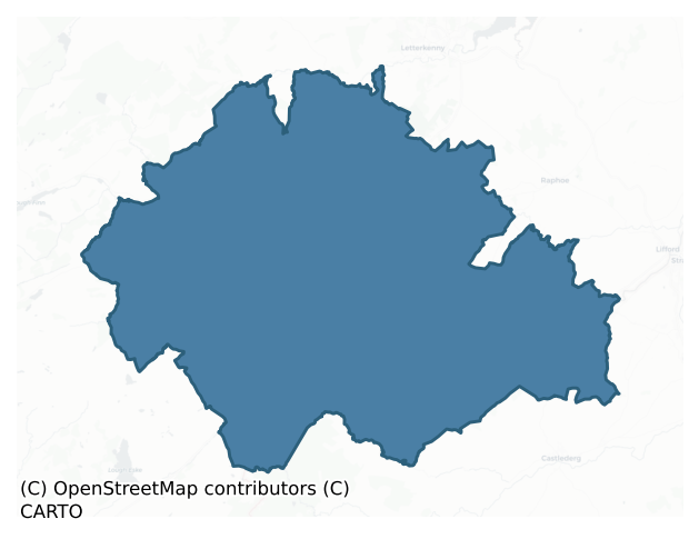 Detailed boundary map of RAPHOE SOUTH barony, DONEGAL