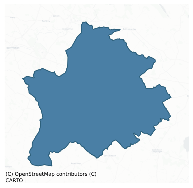 Detailed boundary map of RATHCONRATH barony, WESTMEATH