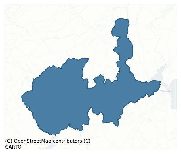Detailed boundary map of SHELMALIERE WEST barony, WEXFORD