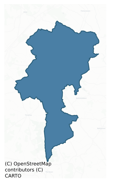 Detailed boundary map of STRADBALLY barony, LAOIS