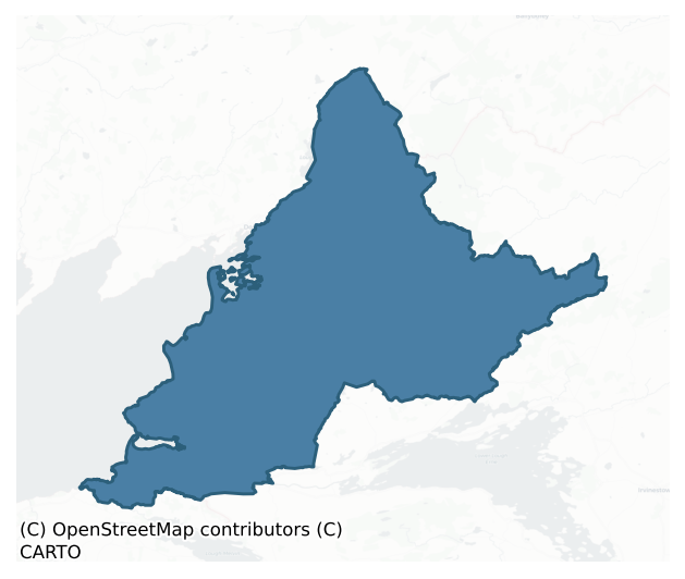 Detailed boundary map of TIRHUGH barony, DONEGAL