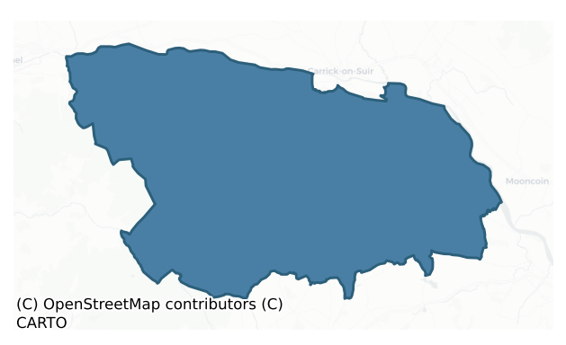 Detailed boundary map of UPPERTHIRD barony, WATERFORD