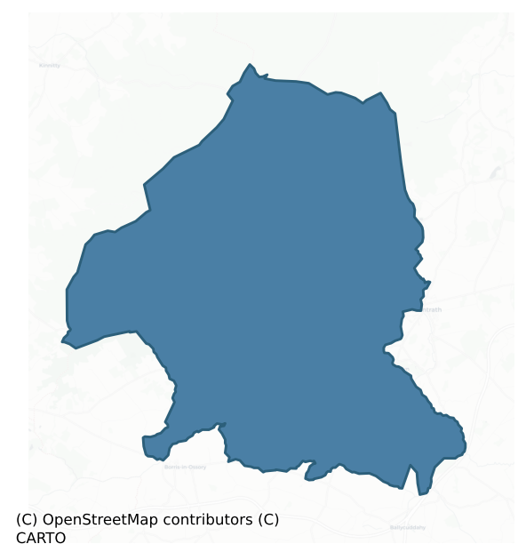 Detailed boundary map of UPPERWOODS barony, LAOIS
