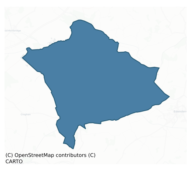 Detailed boundary map of WARRENSTOWN barony, OFFALY