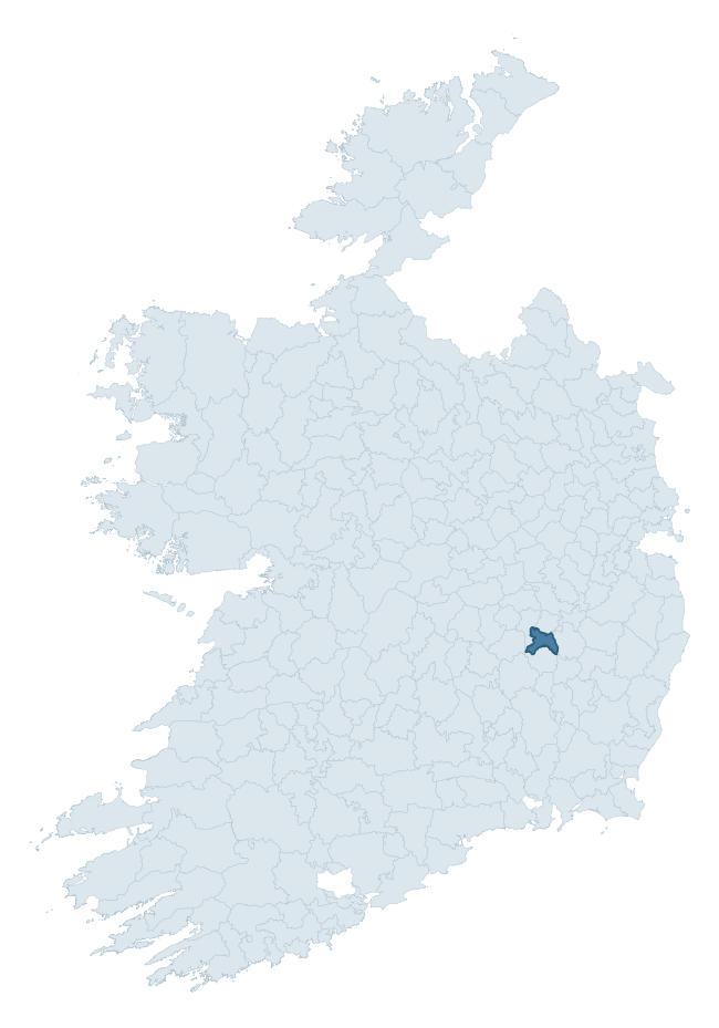Regional context map showing BALLYADAMS barony within LAOIS